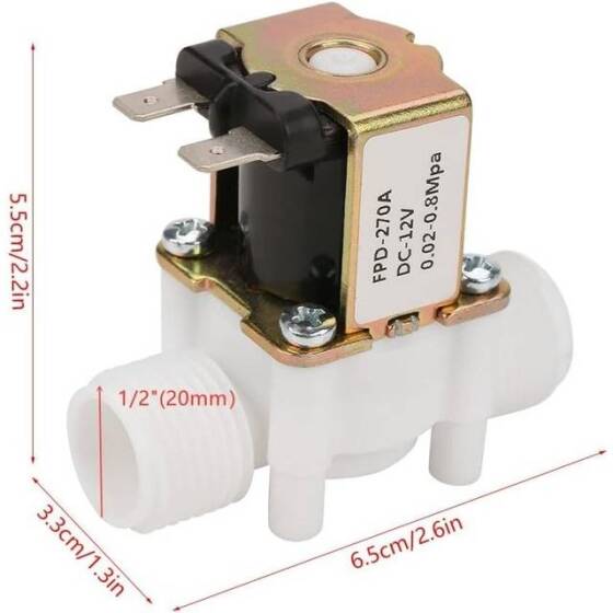 12V DC N/O G1/2 Erkek Konu Plastik Elektrikli Solenoid Valf Su Hava Giriş Akış Anahtarı 0-02-0-8Mpa - 2