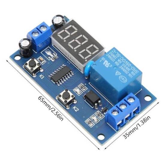 12V Zaman Kontrol Anahtarı Aralıklı Sonsuz Döngü Geri Sayım Anahtarı Denetleyici Zamanlama Röle Modülü - 5