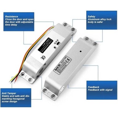 12V/24V Evrensel Sekiz Telli Elektrik Gömme Kilit Elektrik Kesintisinden Sonra Kilit Açma Boyutu:200x38x28mm - 4