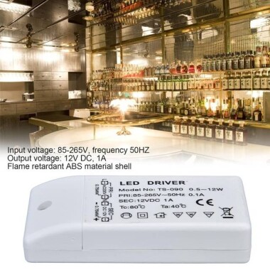 12W 12V 1A Süper İnce Plastik Kasa Led Özel Kablolu Güç Kaynağı - 4