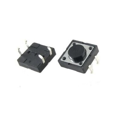 12x12x5mm 4 Pinli Siyah Push Buton - Tact Switch - Görsu Elektronik