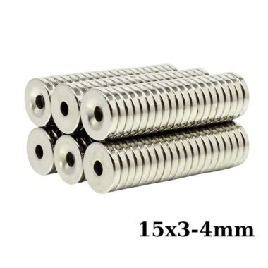 15X3-4mm Havşa Delikli Neodyum Güçlü Mıknatıs - Neodim Magnet - Görsu Elektronik