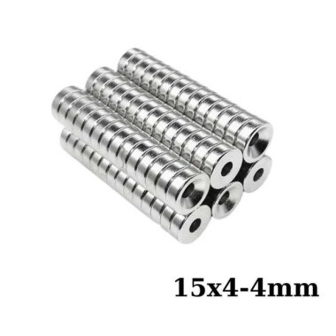 15X4-4mm Havşa Delikli Neodyum Güçlü Mıknatıs - Neodim Magnet - Görsu Elektronik