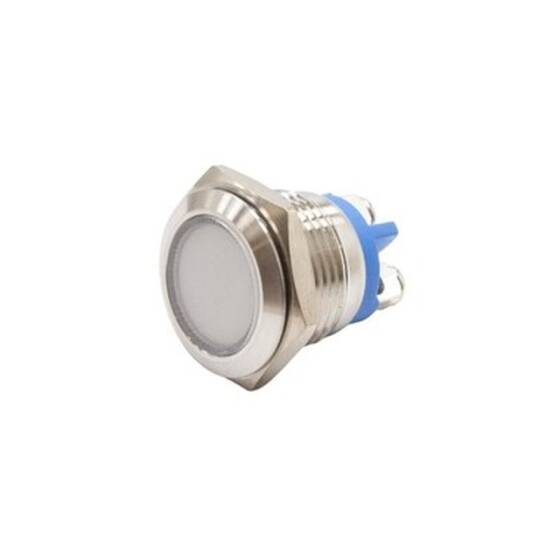 16L-P1 16mm 12-24V Metal Sinyal Lambası - Beyaz - 1