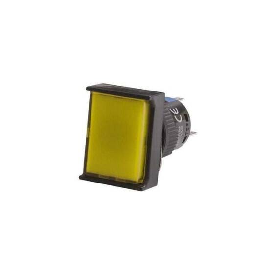 16mm 24V Sarı Anahtarlı Diktörtgen Buton CD-AJ-11DZ/24V/Y - 1