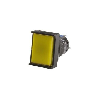 16mm 24V Sarı Yaylı Diktörtgen Buton CD-AJ-11D/24V/Y - CDOE