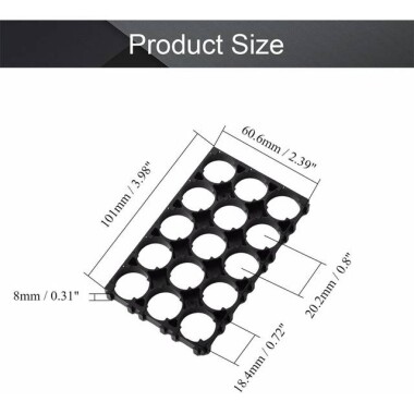 18.4mm Delik Çaplı Yanmaz 3x5 15'li 18650 Pil Tutucu - 3