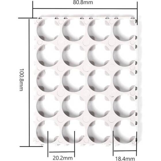 18.4mm Delik Çaplı Yanmaz 4x5 20'li 18650 Pil Tutucu - 4