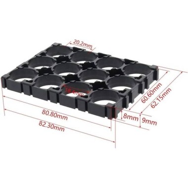 18.5mm Delik Çaplı 3x4 12'li 18650 Pil Tutucu - 3