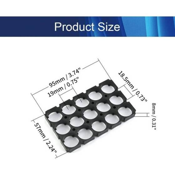 18.5mm Delik Çaplı 3x5 15'li 18650 Pil Tutucu - 3