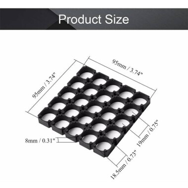 18.5mm Delik Çaplı 5x5 25'li 18650 Pil Tutucu - 3