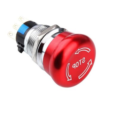 19M-Q1 19mm Metal Acil Stop Butonu 1NO+1NC - Logolu - WDELE
