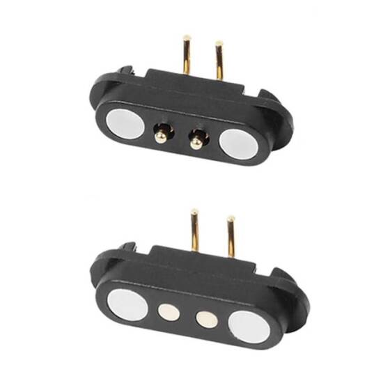 2 Pin 2.54mm 90C Pogo Pin Manyetik Konnektör Takımı - 1