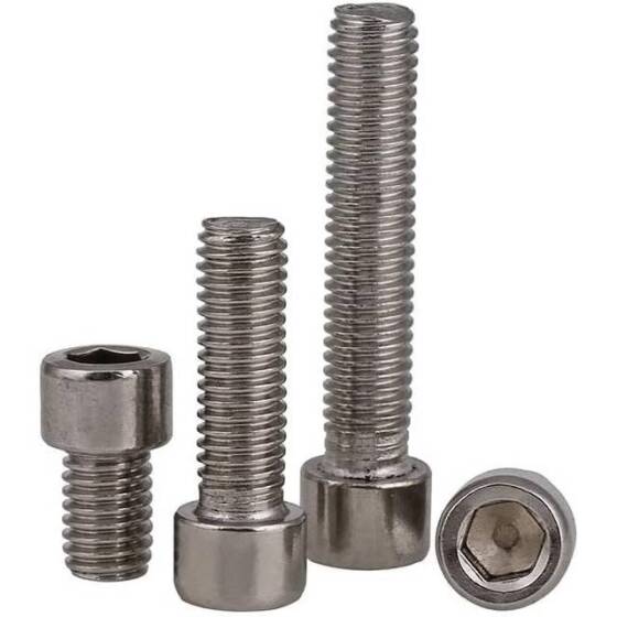 201 Paslanmaz Çelik Silindirik Altıgen Soket Başlı Vida M3 8mm - 2