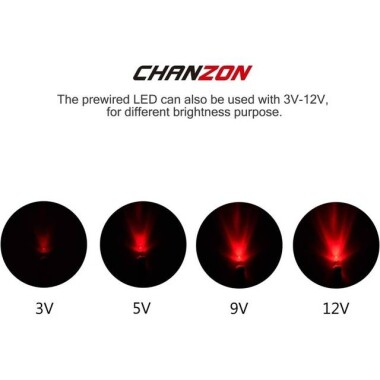 22-28V 3mm Şeffaf Kırmızı LED 20cm Kablolu - 4