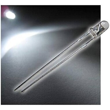 22-28V 3mm Şeffaf Yeşil LED 20cm Kablolu - 1