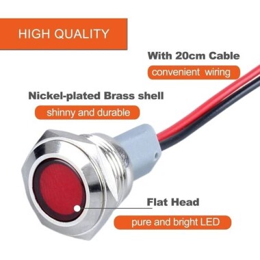 22-28V 5mm Beyaz LED Metal Led Yuvası Dahil 20cm Kablolu - 3