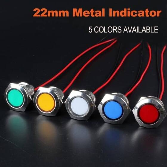 22-28V 8mm Mavi LED 20cm Kablolu - 4