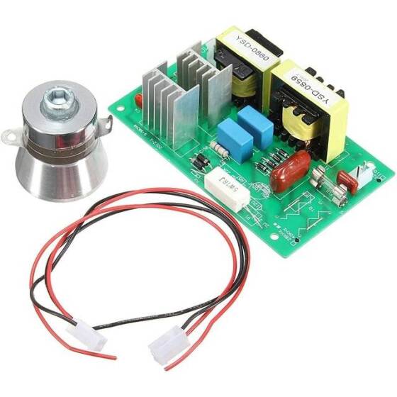 220V 100W Ultrasonik Temizleme Devre Kartı Jeneratör Parçası + 50W 40KHz Dönüştürücü - 1