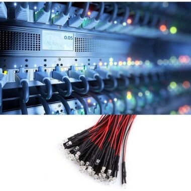 220V 3mm Şeffaf Kırmızı LED 20cm Kablolu - 4