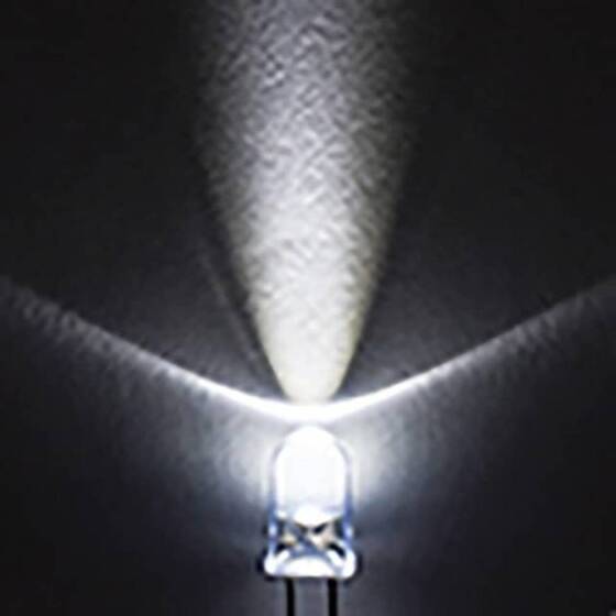 220V 5mm Beyaz LED 20cm Kablolu - 5