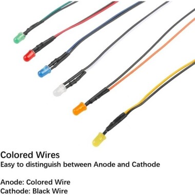 220V 5mm Kırmızı LED 20cm Kablolu - 3