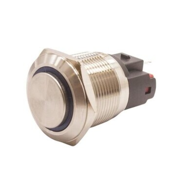 22E-G1-E 22mm Çıkık Yaylı Işıklı Metal Buton - Mavi - Görsu Elektronik