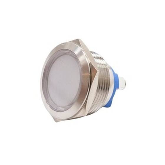 22L-P1 22mm 12-24V Metal Sinyal Lambası - Beyaz - 1