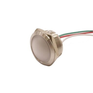 22L-P1/RG+ 22mm 12-24V Kablolu Metal Sinyal Lambası - 2 Renk Anot - Görsu Elektronik