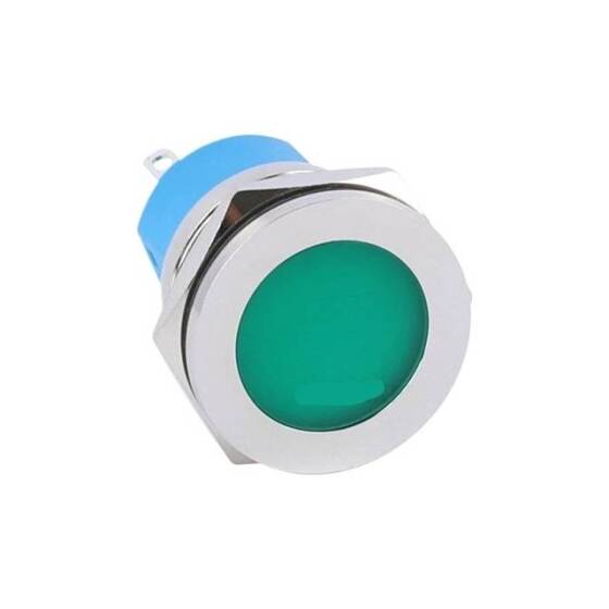 22mm 3-9V Yeşil LED Metal Sinyal Lambası - Metal İndicator Light - 1