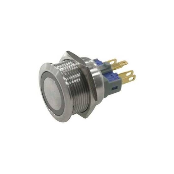 22MM Metal Ledli Yaylı Buton Sarı - 1