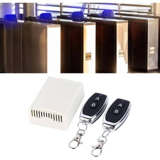 24V 2CH Röle Modülü Kablosuz Uzaktan Kumanda Anahtarı + 2 x RF 433Mhz Uzaktan Kumanda - Pilli - 4