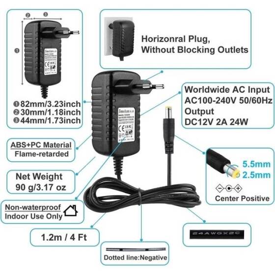 24W 12V 2A Ultra İnce Şerit Güç Kaynağı - 3