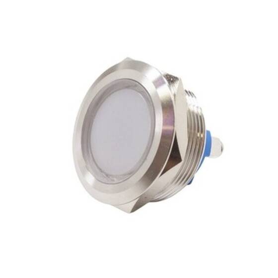 25L-P1 25mm 12-24V Metal Sinyal Lambası - Beyaz - 1