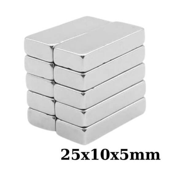 25x10x5mm Neodyum Güçlü Mıknatıs - Neodim Magnet - 1