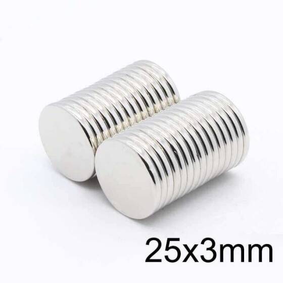 25X3mm Neodyum Güçlü Mıknatıs - Neodim Magnet - 1