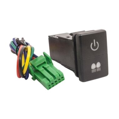 2'li ON-OFF Anahtar Mavi Işıklı 5-Kablolu 12V 3A Power + Driving Lights - Görsu Elektronik