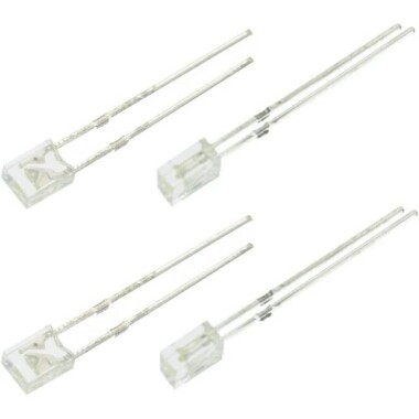 2V 20mA 234 Şeffaf Sarı Dikdörtgen Led 28mm Bacak Uzunluğu - 1