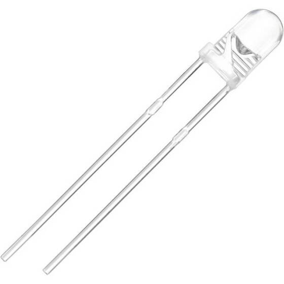 2V 20mA 3mm Şeffaf Kırmızı Düz Led 18mm Bacak Uzunluğu - 4