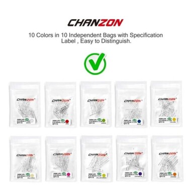 2V 20mA 3mm Şeffaf Kırmızı+Mavi Çift Renk Led CA 28mm Bacak Uzunluğu - 4