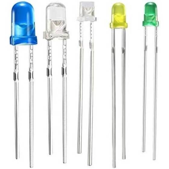 2V 20mA 3mm Şeffaf Kırmızı+Mavi Çift Renk Led CC 28mm Bacak Uzunluğu - 1