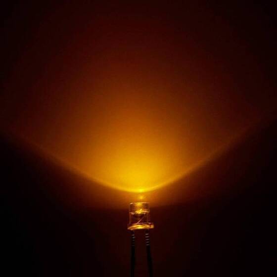 2V 20mA 3mm Şeffaf Turuncu Led 18mm Bacak Uzunluğu - 2