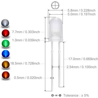 2V 20mA 5mm Şeffaf Kırmızı+Pure Yeşil Çift Renk Led CA 28mm Bacak Uzunluğu - 3