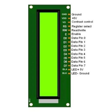 2x16 Lcd Ekran Siyah Üzerine Mavi - LCD1602 AIP31066 Chip - 5