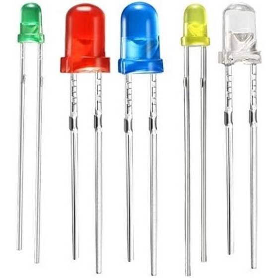 30-40V 3mm Şeffaf Buz Mavisi LED 20cm Kablolu - 1