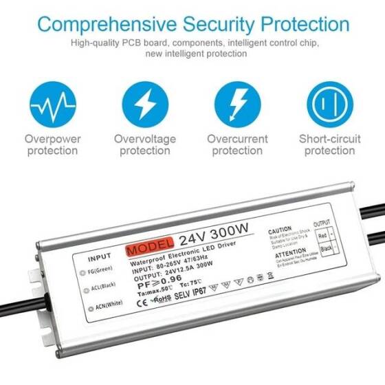 300W 24V 12.5A Ultra İnce Led Fanlı Özel Güç Kaynağı - 3