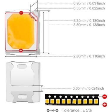 3014 0.2W Sıcak Beyaz SMD LED - 3