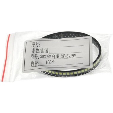3030 1W Beyaz SMD LED Top Kafalı - 5