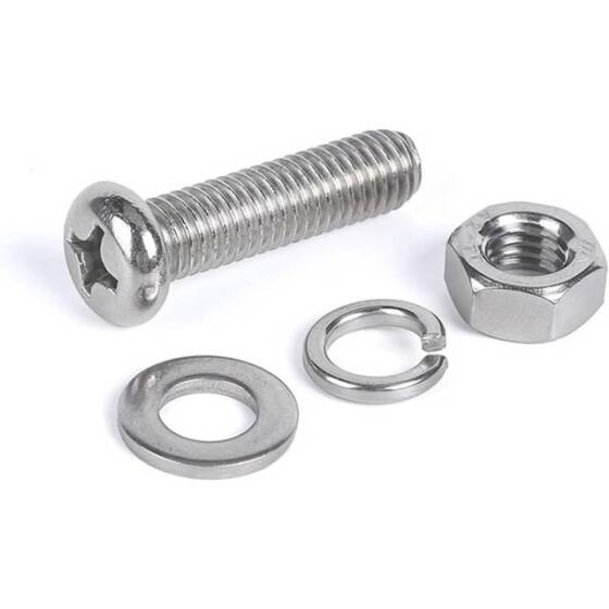 304 Paslanmaz Çelik Çapraz Gömme Yassı Başlı Vida M3 25mm - 2