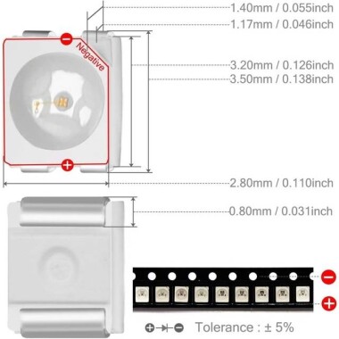 3528 (1210) Pure Yeşil SMD LED - 3